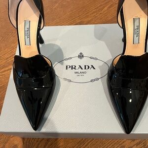 Prada Women's Black Patent Leather Heels